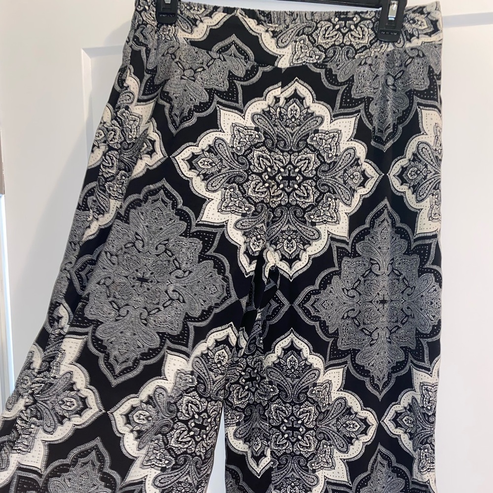 Patterned Palazzo Silk Pants